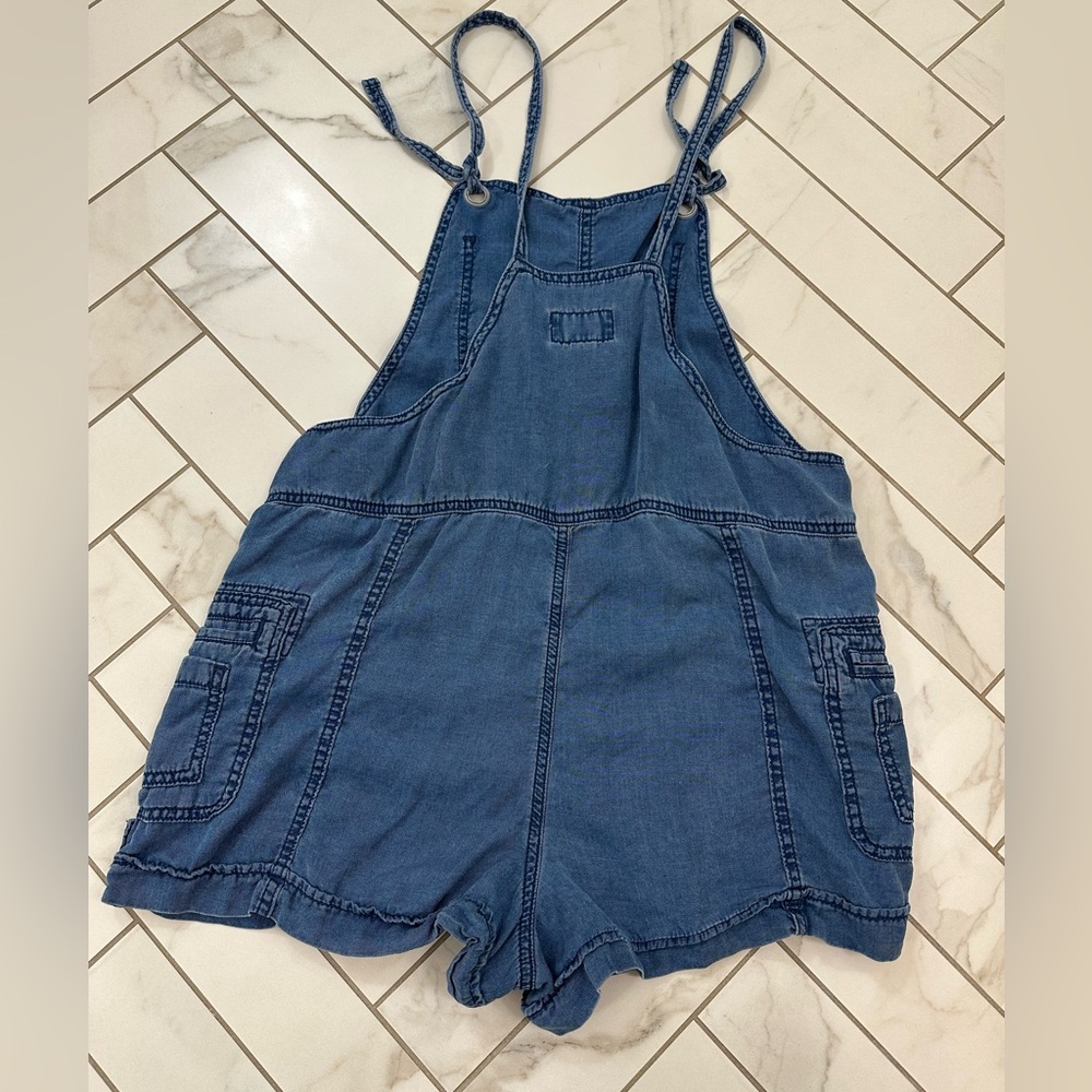 American Eagle Outfitters Denim Blue Short Overalls Romper